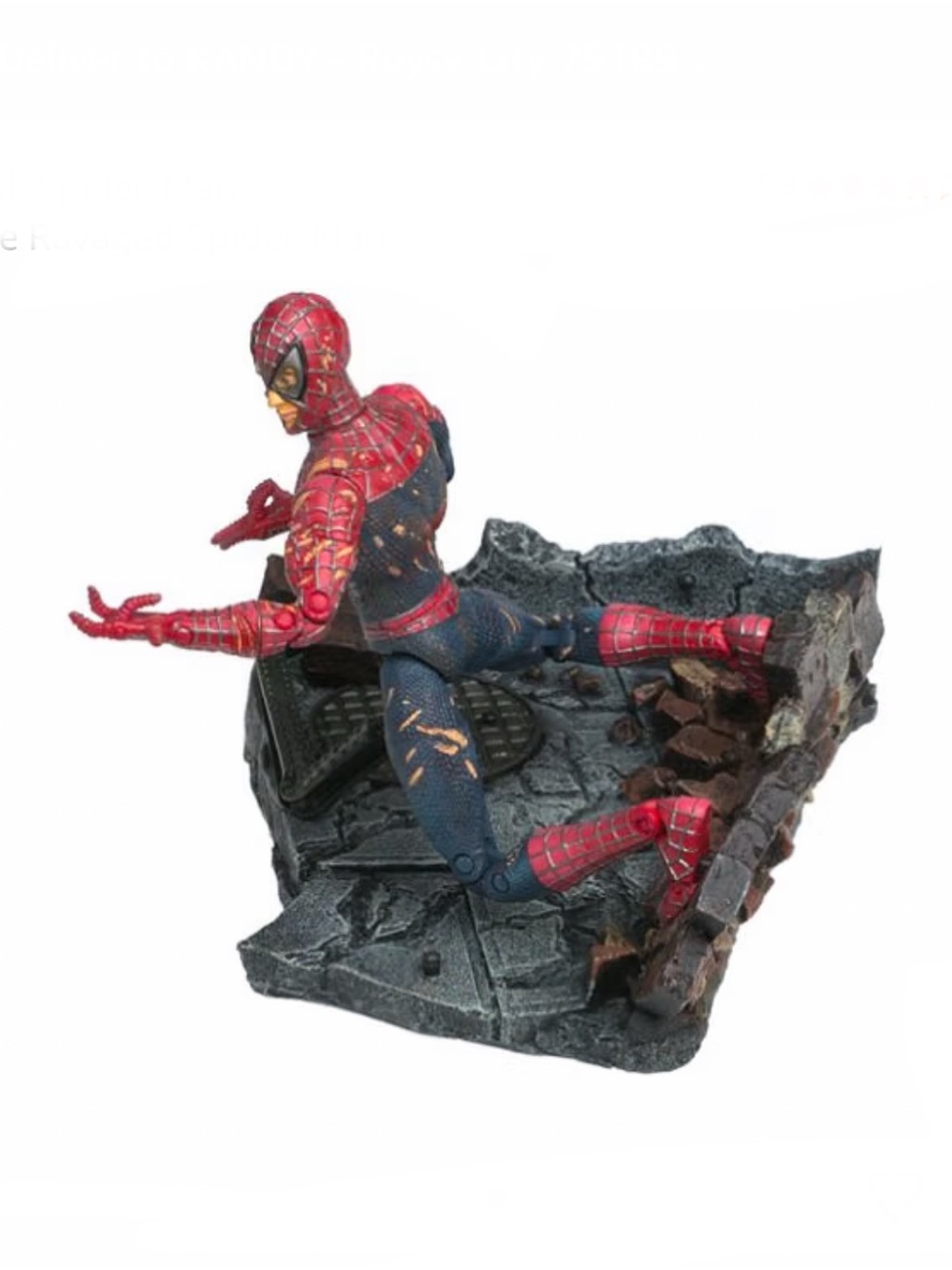 Vintage ToyBiz Battle Ravaged SpiderMan with Wall Mount